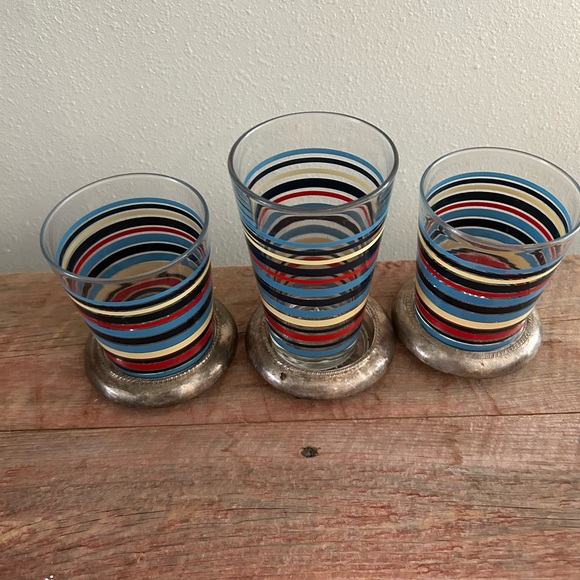 Vintage Coasters Leonard Italian Rim Cut Star Crystal Glass and Silver Plate - Picture 6 of 8